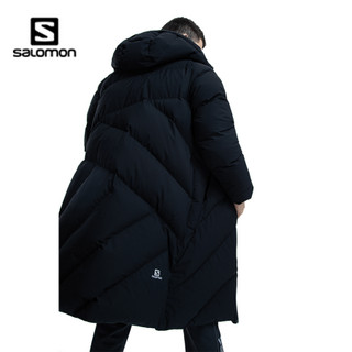 萨洛蒙（Salomon）男款 户外运动防风舒适保暖鹅绒长款羽绒服 LONG DOWN JKT 黑色 201015 S