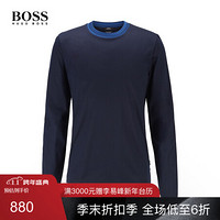 HUGO BOSS雨果博斯T恤男2020秋季新品立领棉质修身版T恤 402-深蓝色 XXXL