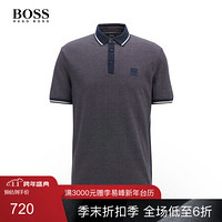 HUGO BOSS雨果博斯POLO衫男2020新款混色棉质珠地布POLO衫 404-深蓝色 L