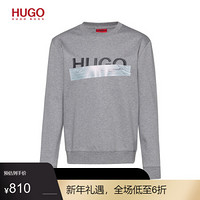 HUGO BOSS雨果博斯卫衣男2020秋季新款新季徽标棉毛卫衣 047-灰色 M