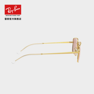 RayBan雷朋2020新品太阳镜金属时尚潮流男女款眼镜墨镜0RB3669F 001/Q4金色镜框渐变棕色镜片57尺寸 尺寸57