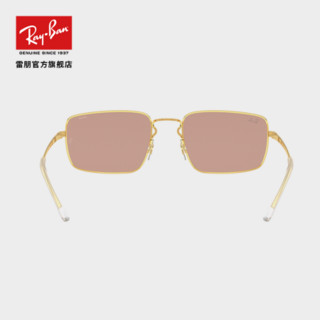 RayBan雷朋2020新品太阳镜金属时尚潮流男女款眼镜墨镜0RB3669F 001/Q4金色镜框渐变棕色镜片57尺寸 尺寸57