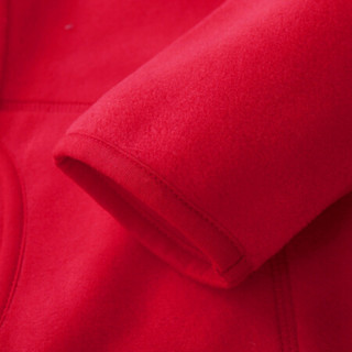 安奈儿童装男童外套薄绒2020秋新款女童夹克中大童秋冬装保暖外套EM035452 创意红 130cm