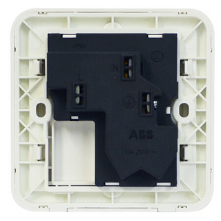 ABB开关插座面板 10A错位斜五孔插座二位二三极插座 德静系列 白色 AJ205