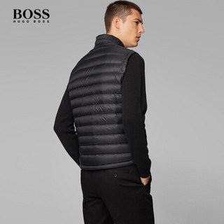 HUGO BOSS 雨果博斯羽绒服男2020早春新款可折叠防水羽绒马甲50427097 001-黑色 50