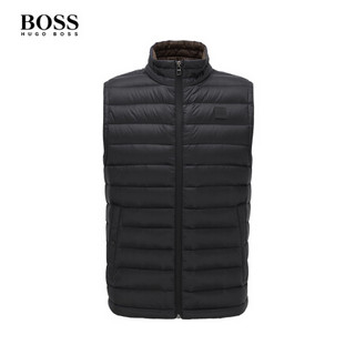 HUGO BOSS 雨果博斯羽绒服男2020早春新款可折叠防水羽绒马甲50427097 001-黑色 50