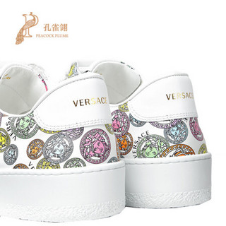 Versace/范思哲2021新款男鞋美杜莎图案休闲时尚系带百搭运动鞋 白色 40