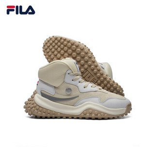 FILA x MIHARA 斐乐 老爹鞋2020秋冬新款高帮时尚运动男鞋豆豆鞋 米雾/雨云灰-FF 39