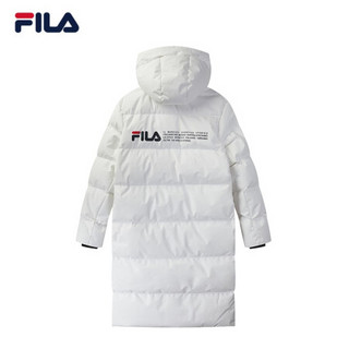 FILA 斐乐官方羽绒服男子2020冬季新款保暖连帽中长款羽绒外套男 标准白-WT 175/96A/L