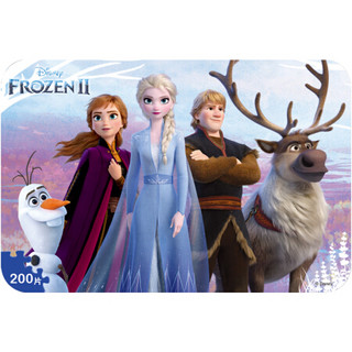 迪士尼(Disney)冰雪奇缘2电影版200片铁盒木质拼图玩具 公主儿童拼图雪宝女孩礼物(古部拼图)11DF4001