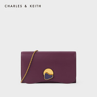 CHARLES&KEITH2021春季CK6-10680871-1女士链条翻盖单肩包钱包 Purple紫色 XS