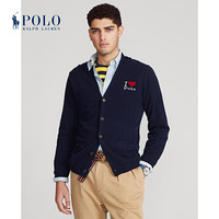 Ralph Lauren/拉夫劳伦男装 2021年早春我爱Polo羊绒针织开襟衫13085 400-蓝色 M