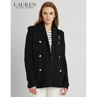 Lauren/拉夫劳伦女装 2021年早春双排扣棉质针织毛衫60455 001-黑色 M