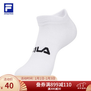 FILA 斐乐官方 男士低腰袜子 2020冬季新款棉袜时尚舒适运动袜低腰袜子 玉石白-WT XS