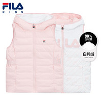 FILA KIDS 斐乐儿童中大童马甲休闲2020年秋季冬季新款官方 清新粉/标准白-LP 165