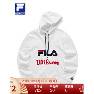 FILA   × Wilson斐乐连帽卫衣2020秋季新款跨界联名卫衣男 标准白-WT 170/92A/M