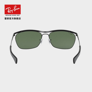 RayBan雷朋2020新品太阳镜方正大框金属时尚方形镜框墨镜0RB3619 002/58耀眼黑色镜框极绿色镜片 尺寸60
