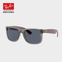 RayBan雷朋2020新品太阳镜时尚方形款舒适男款潮流墨镜0RB4165F 650987橡胶透明灰镜框深灰色镜片 尺寸58