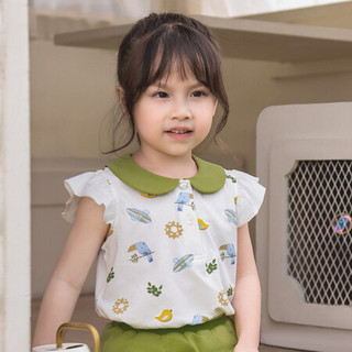 英氏女宝宝夏季新款OS亲子系列儿童裙子 YRTCJ20335A01 100cm