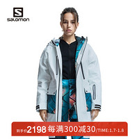 萨洛蒙（Salomon）女款 户外运动防水透气高弹保暖滑雪服AOP POC JKT W 白色202002 XL