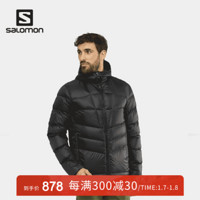 萨洛蒙（Salomon）男女款 户外连帽修身羽绒服 TRANSITION DOWN HOODIE 黑色C13923 L