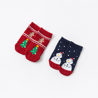 davebella戴维贝拉童装2020新款秋冬喜庆圣诞袜新年女童袜子男童短袜儿童袜宝宝袜 圣诞组合 9CM（约0-12个月 建议脚长12cm以下）