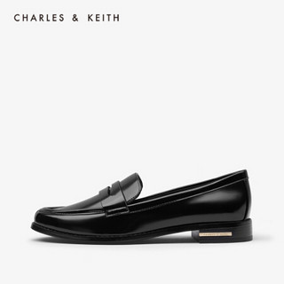 CHARLES＆KEITH女鞋CK1-70390272欧美休闲低跟乐福鞋单鞋女 Black黑色 35
