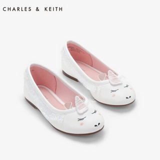 CHARLES＆KEITH 童鞋CK9-70900003独角兽造型设计女童舒适平底鞋 White白色 23