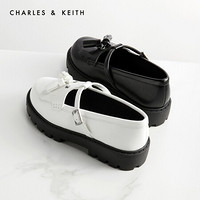 CHARLES＆KEITH2021春季新品CK9-70900027儿童流苏装饰厚底乐福鞋 White白色 26