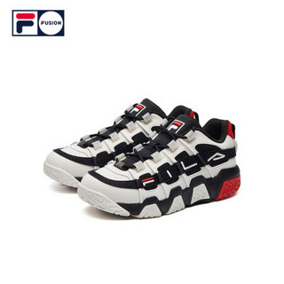 FILA FUSION 斐乐BarricadeLow 篮球鞋女2020新款复古运动鞋低帮 白沙/黑-WB 39