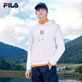 FILA 斐乐官方男子防风连帽卫衣2020年秋季冬季新款时尚休闲简洁 标准白-WT 175/96A/L