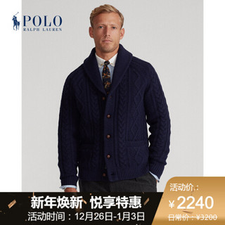 Ralph Lauren/拉夫劳伦男装 2020年秋季Aran开襟衫12754 400-蓝色 L