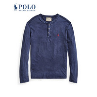 Ralph Lauren/拉夫劳伦男装 经典款粗纺平纹针织亨利T恤衫11957 410-海军蓝 M