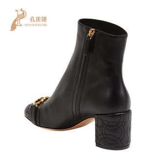 FERRAGAMO/菲拉格慕女鞋鞋子2020新款时尚经典牛皮GANCINI QUIL缝踝靴 40