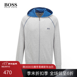 HUGO BOSS雨果博斯卫衣男2020新款连帽休闲长袖家居服外套男50381879 054-亮灰色 L