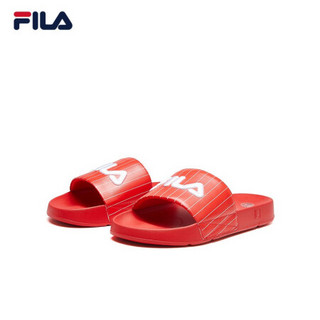 FILA 斐乐官方 DRIFTER STRIPES情侣款男子运动拖鞋2020新品厚底凉拖沙滩鞋 火红-RD 40