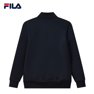 FILA 斐乐 官方男运动外套2021春季新款时尚内里印花针织外套 传奇蓝-NV 175/96A/L