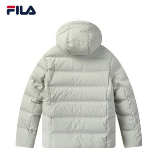 FILA 斐乐官方 男子羽绒服2020冬季新款保暖连帽简约经典羽绒服男 太清灰-GY 170/92A/M