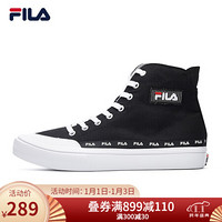 FILA 斐乐STRADA男子高帮帆布鞋2020秋季新款休闲轻便时尚运动鞋轻便 黑/斐乐白-BW 40