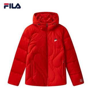 FILA 斐乐官方羽绒服男士2020年冬季新款休闲保暖舒适连帽长袖外套男 传奇红-RD 180/100A/XL