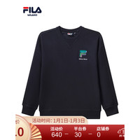 FILA 斐乐官方套头卫衣男子2020秋冬新款圆领运动休闲时尚套头衫 传奇蓝-NV 175/96A/L