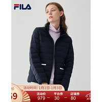 FILA 斐乐官方 女士羽绒服 2020年秋冬季新款保暖运动薄款外套女 传奇蓝-NV 165/84A/M