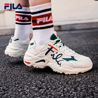 FILA 斐乐 官方 SIENA女子老爹鞋跑步鞋2020年秋新款休闲运动鞋女休闲鞋 香草冰/高山绿-VG 36.5