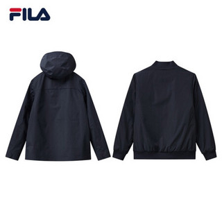 FILA 斐乐官方男梭织外套2020秋冬新款宽松长袖运动外套男 传奇蓝-NV 180/100A/XL