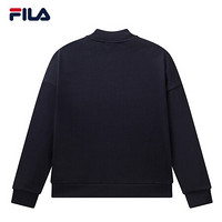 FILA 斐乐官方 女士针织上衣 2021年春新款简约休闲运动外套男 传奇蓝-NV 170/88A/L