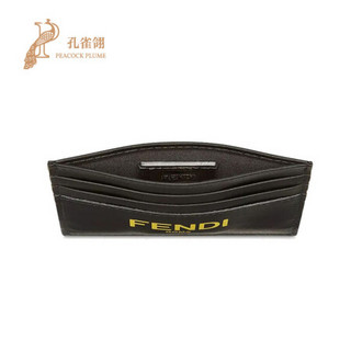 FENDI/芬迪2021新款男包时尚经典牛皮平口中央口袋皮质卡片套  7M0164 ADM8 F0R2A经典字母 黑色