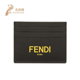 FENDI/芬迪2021新款男包时尚经典牛皮平口中央口袋皮质卡片套  7M0164 ADM8 F0R2A经典字母 黑色