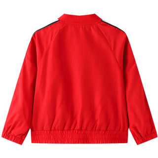 安奈儿童装女童夹克外套新款中大童休闲外套 原力红 140cm