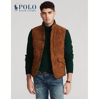 Ralph Lauren/拉夫劳伦男装 2020年冬季两面穿绒面皮与牛津布马甲13042 200-棕色 XS