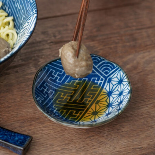 日本进口美浓烧盘家用创意碗盘8英寸沙拉水果盘菜盘深盘日式盘 深盘